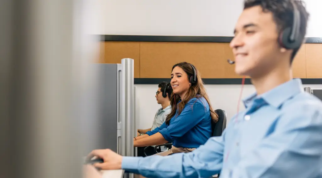 Team operating a nearshore call center outsourcing service in Mexico