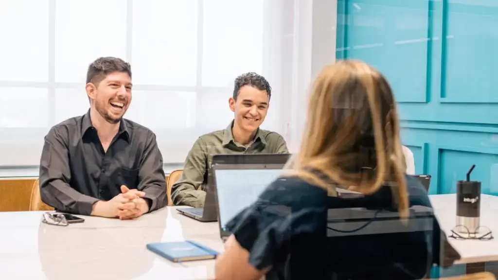 Team of professionals collaborating in an office in Mexico