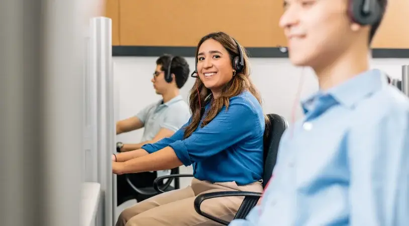 Bilingual healthcare BPO team working in Mexico office