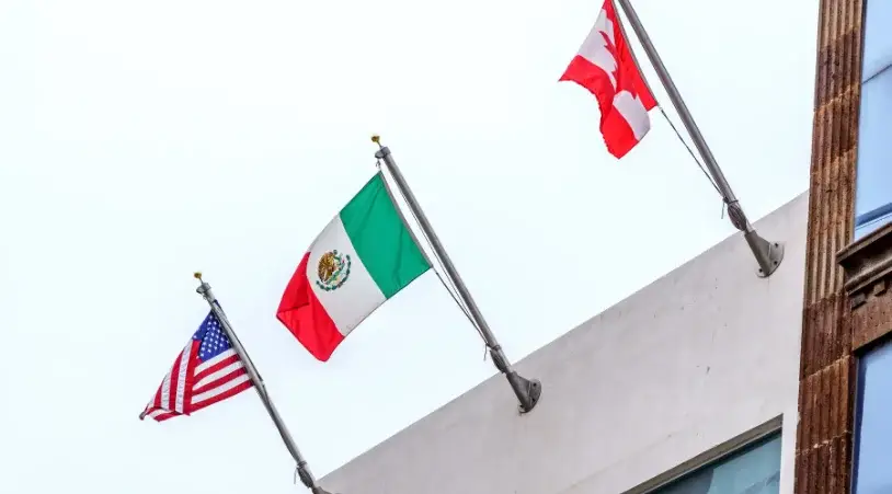 Mexico, Canada and United States flags
