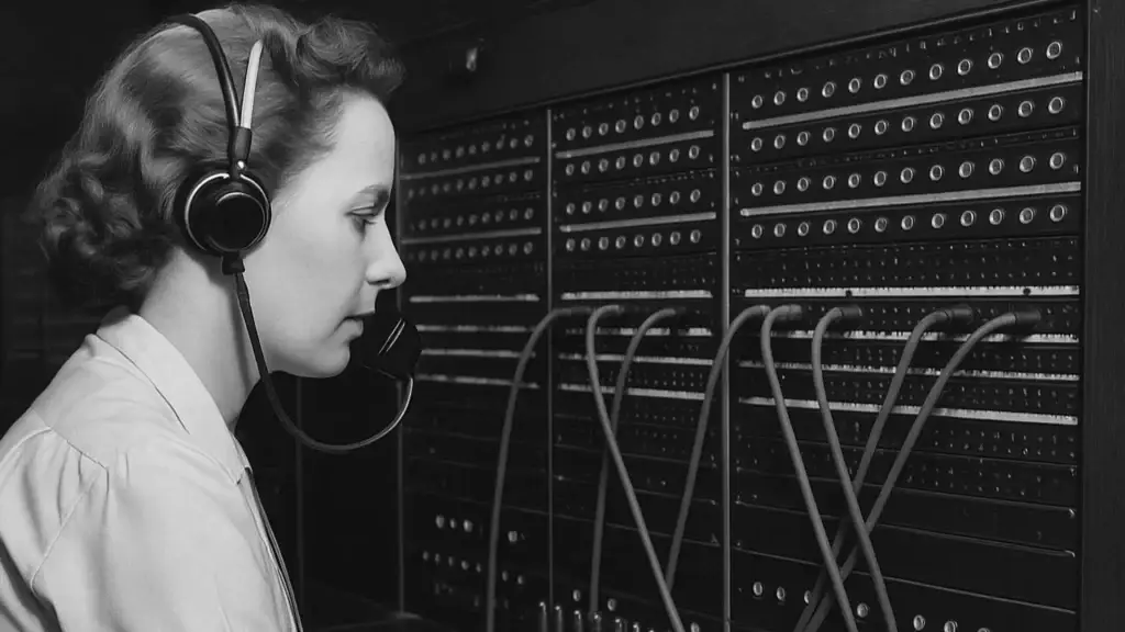 Contact centers manual swithboards work done by a female agent