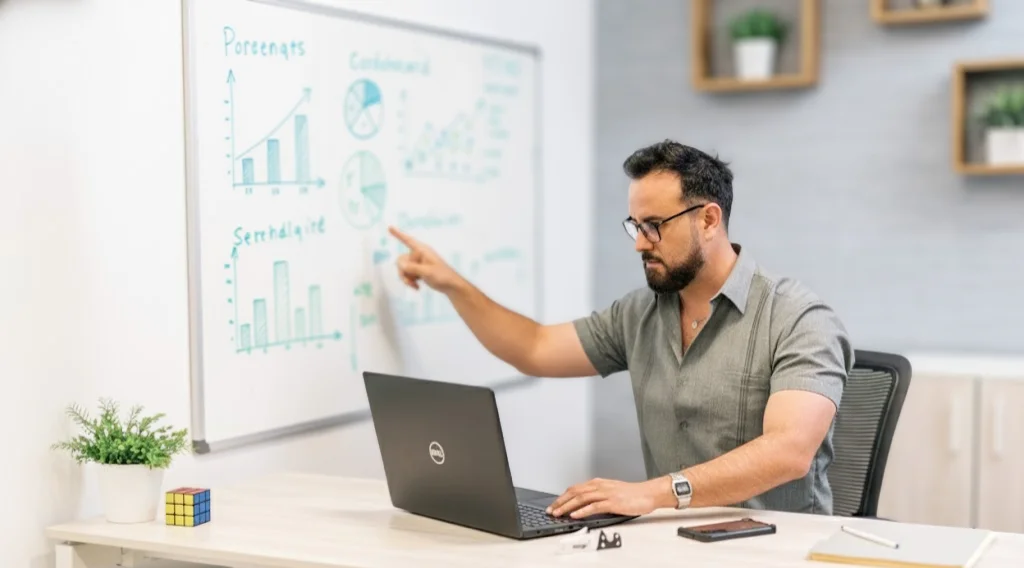 Nearshore finance team working in a secure center in Mexico