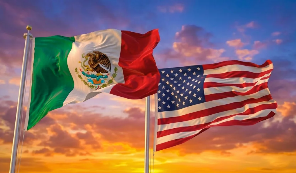 United States and Mexico Flag