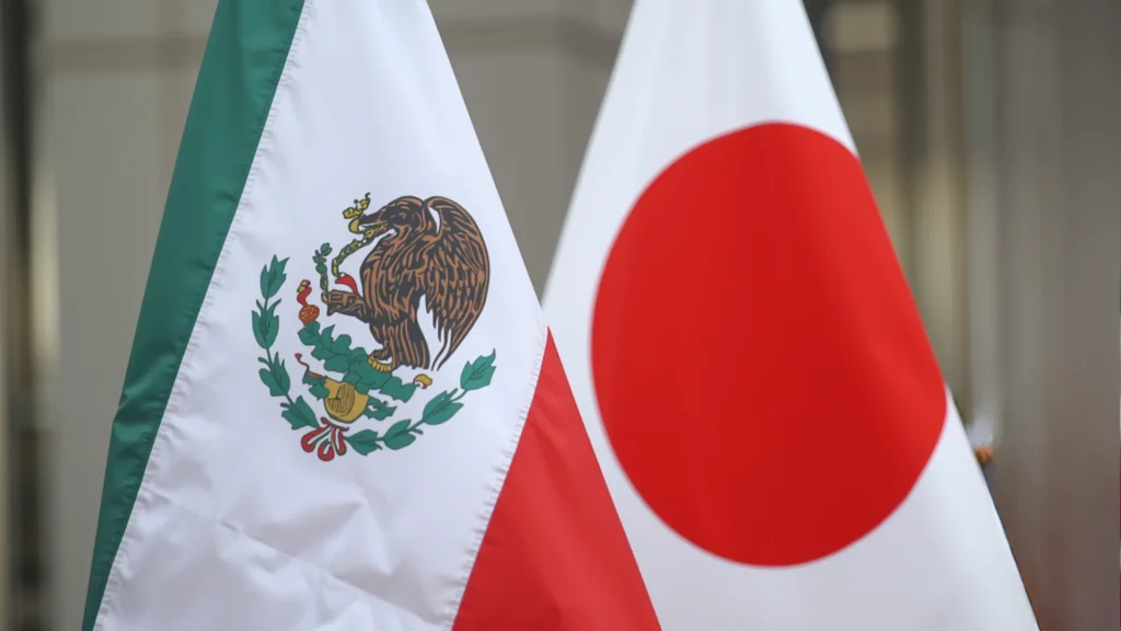 Mexico and Japan Flags