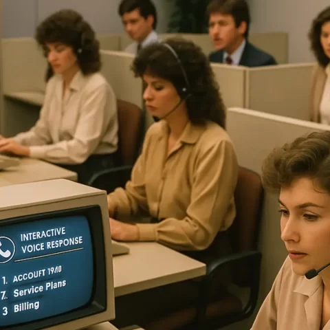80´s call center illustration